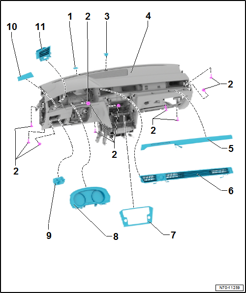 Volkswagen Passat. Karosserie-Montagearbeiten Innen